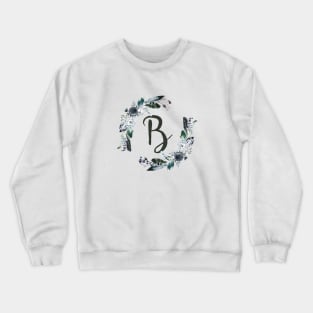 Floral Monogram B Dark Bohemian Flora Crewneck Sweatshirt